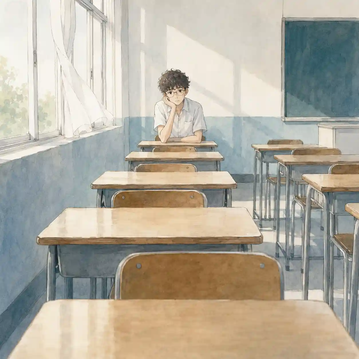 スピーチが不安な男子