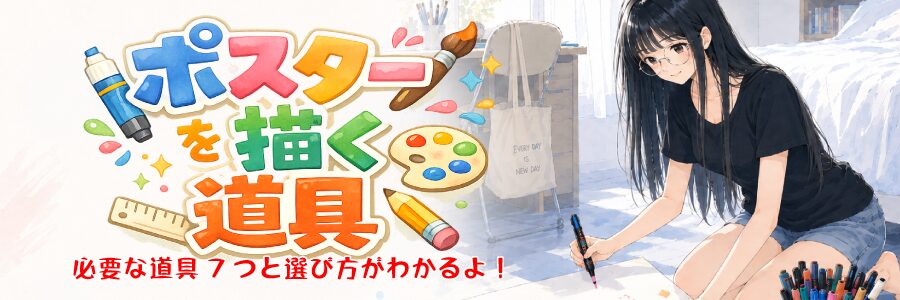 生徒会ポスターを描く道具