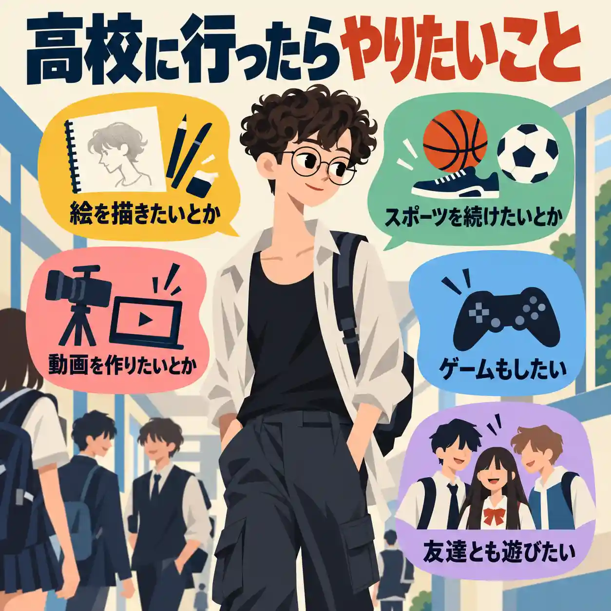 高校生活でやりたいことを考える男子高校生